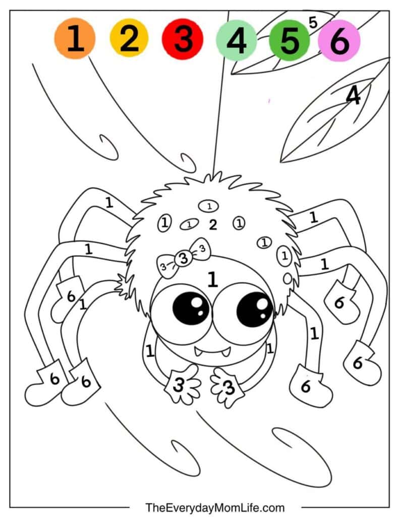 Spider Coloring by Numbers