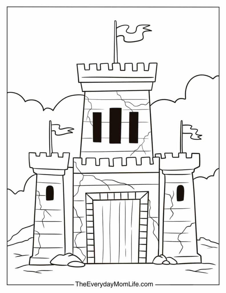 Sturdy Castle Gate Coloring Page