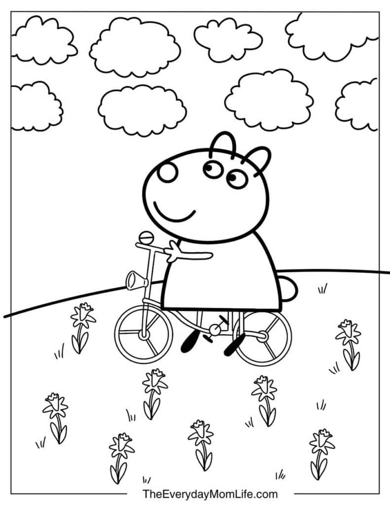 Suzy Sheep Riding a Bike - Peppa Pig