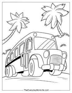 Free Printable School Bus Coloring Pages - The Everyday Mom Life