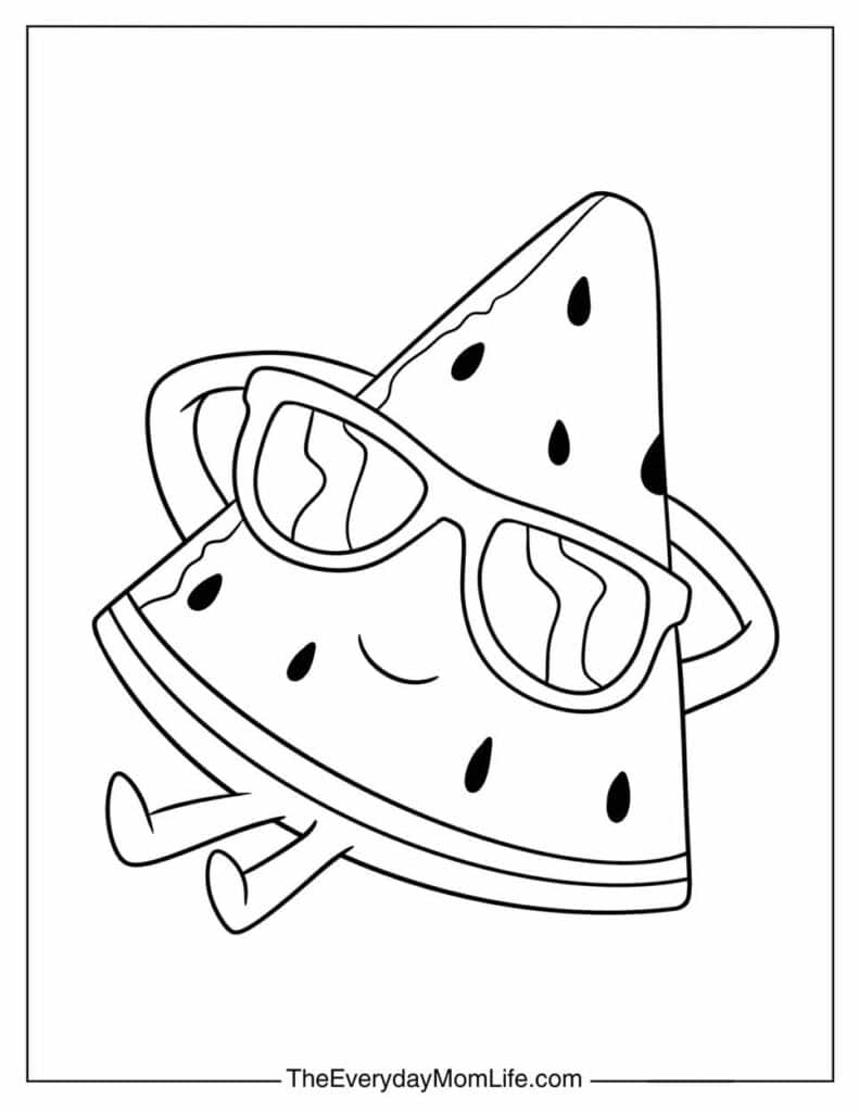 Watermelon Coloring Page for Kids