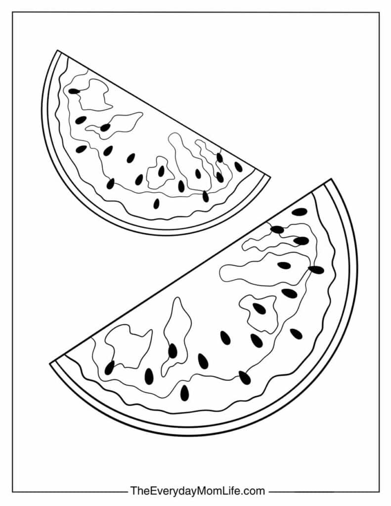 Watermelon Slices Coloring Page