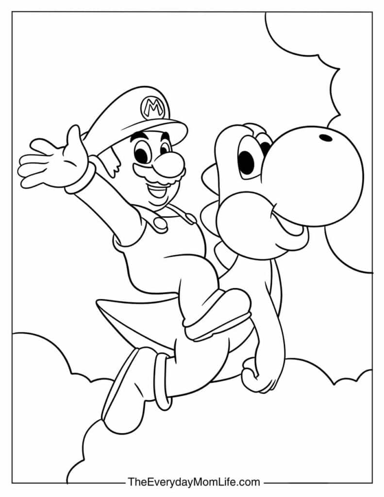 Yoshi Flies with Mario