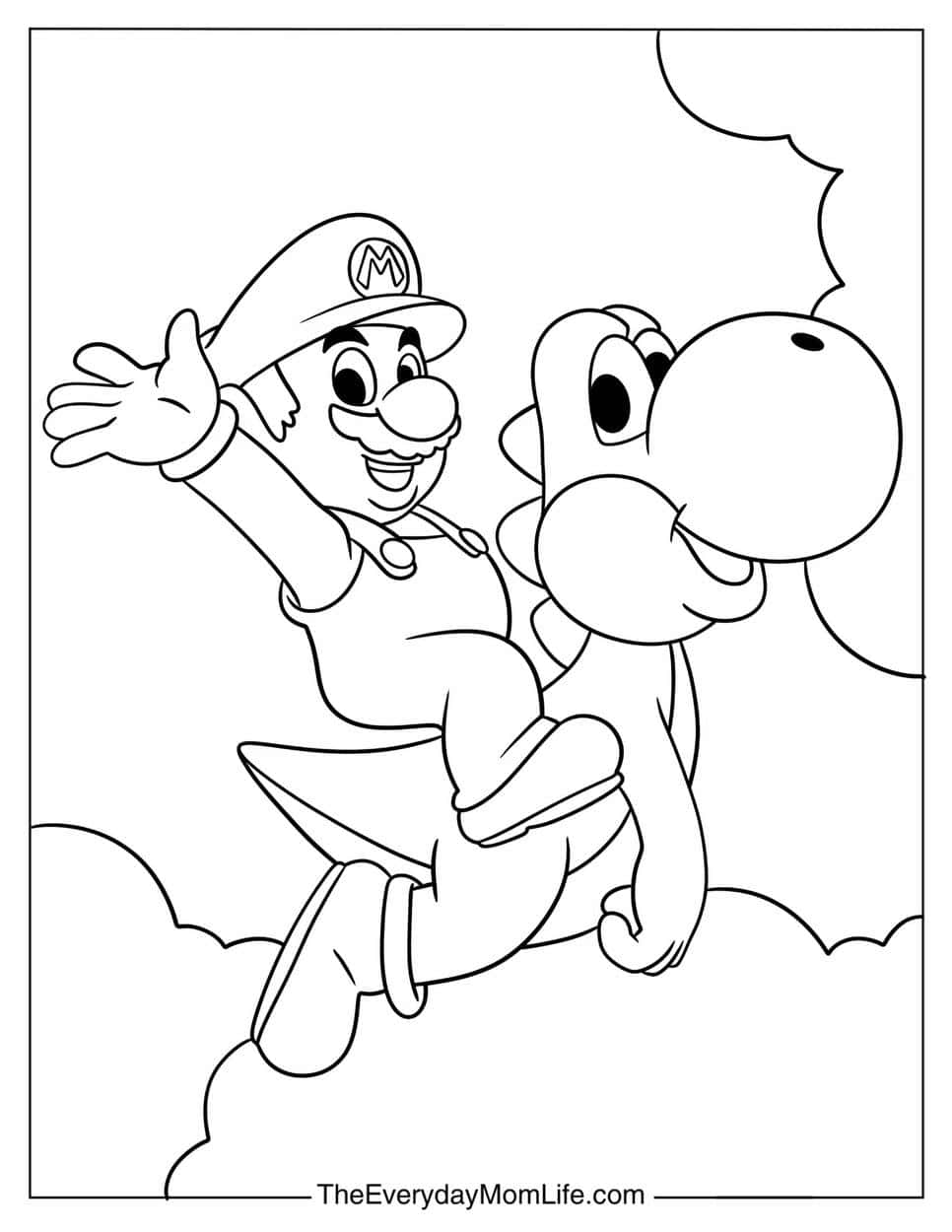 PDF Printable Yoshi Coloring Pages - The Everyday Mom Life