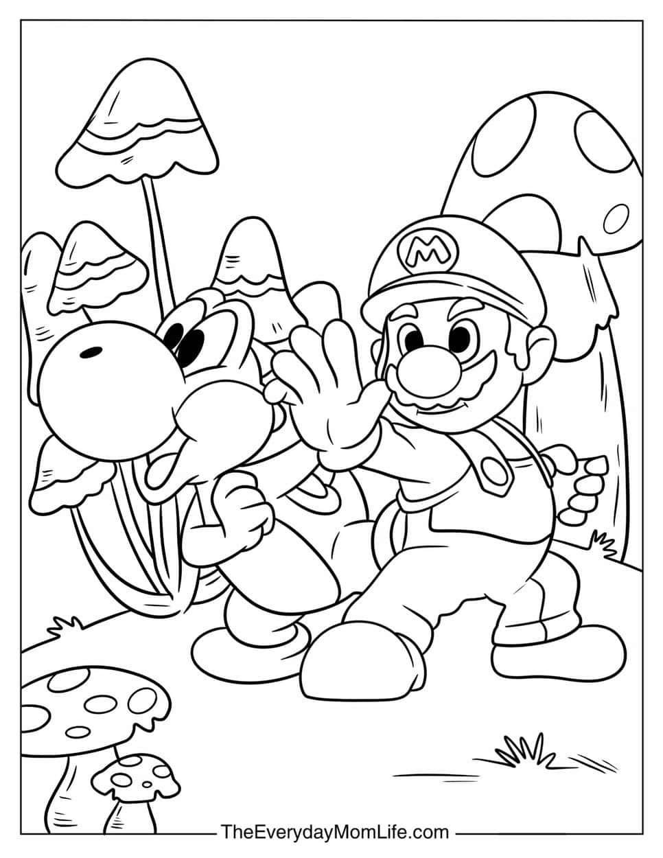 PDF Printable Yoshi Coloring Pages - The Everyday Mom Life