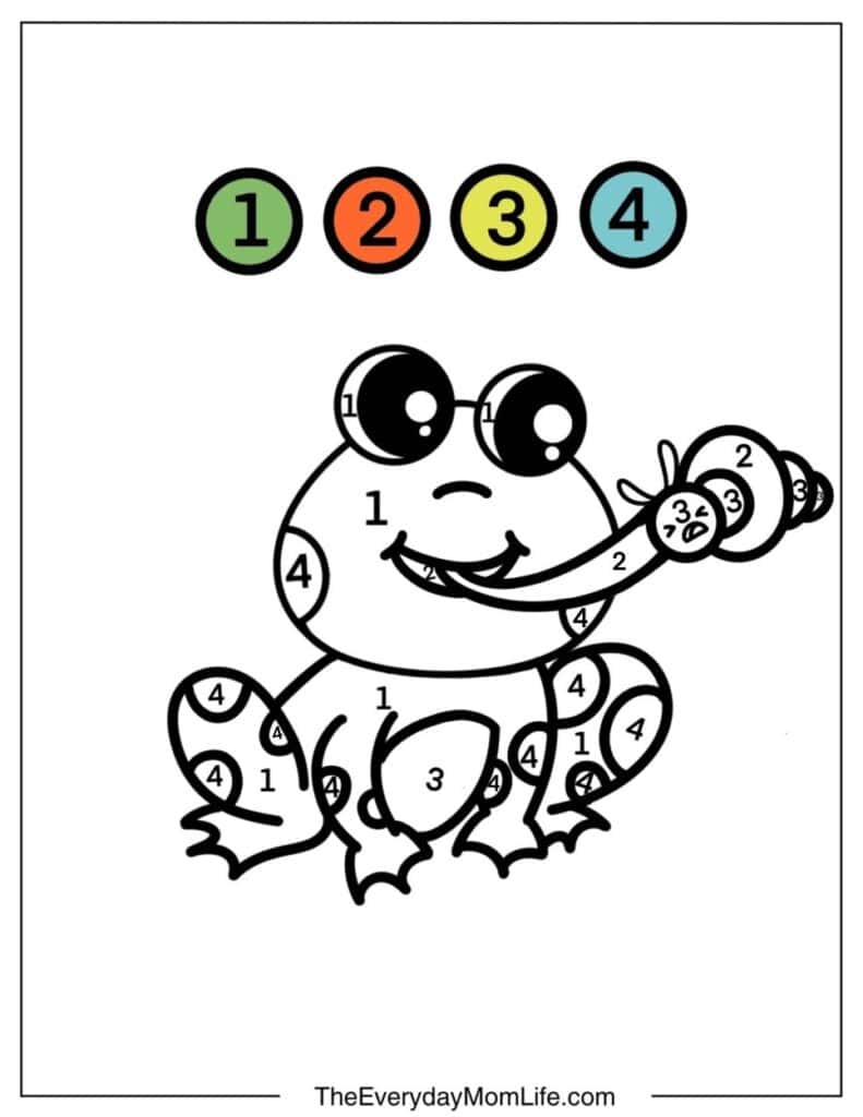 frog color by number